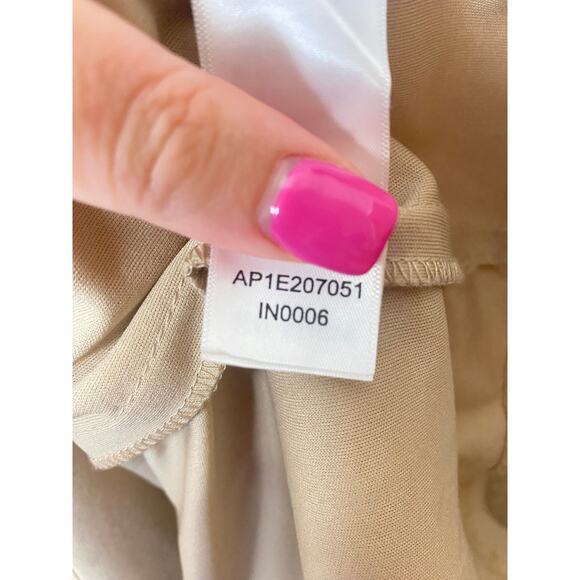 ADRIANNA PAPELL DRESS 12 GOWN GOLD SEQUIN BEADED LONG MAXI FLUTTER SLEEVE FORMAL - Picture 5 of 16